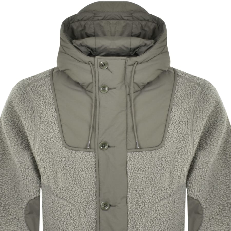 C.P. Company Regular Fit Hooded Mixed Media Shell Jacket Green